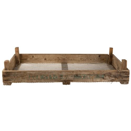 Produkt Drewniana skrzynka w stylu rustykalnym z siatką drucianą, 75×50×14cm