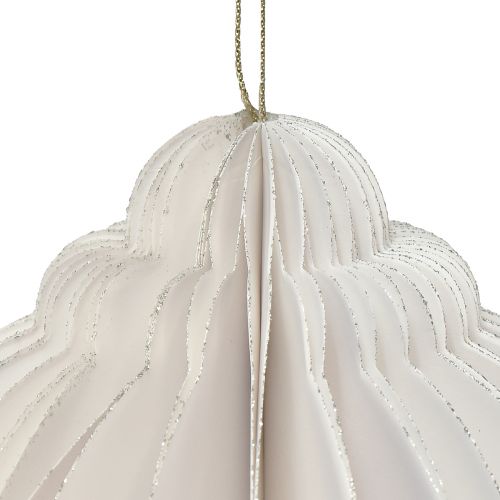 Produkt Kulka o strukturze plastra miodu Świąteczna kulka papierowa biała FSC Ø15cm W20cm