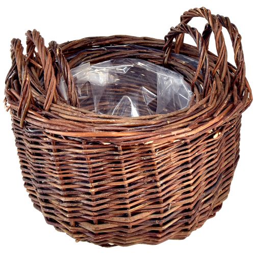 Produkt Wszechstronny zestaw okrągłych koszy wiklinowych z uchwytami - 3 rozmiary (30 cm, 26 cm, 20 cm) - Idealny do przechowywania i dekoracji wnętrz - Zestaw 3 szt.