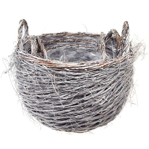 Floristik24 Zestaw koszy wiklinowych w kolorze białym - 3 rozmiary (42 cm, 36 cm, 26 cm) - Wszechstronny do dekoracji i przechowywania - Zestaw 3 sztuk