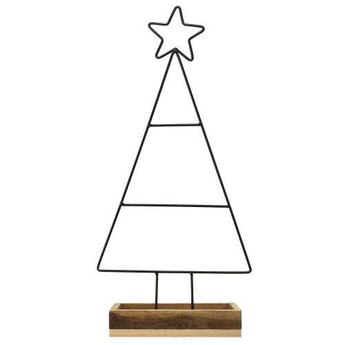 Produkt Metalowa choinka z gwiazdą i tacą - 25x18x66 cm - Nowoczesna dekoracja świąteczna