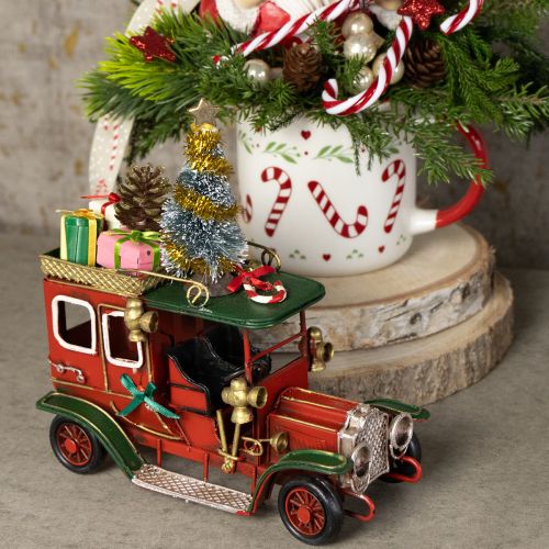 Produkt Dekoracja świąteczna samochód samochód świąteczny vintage czerwony 15×7×16cm