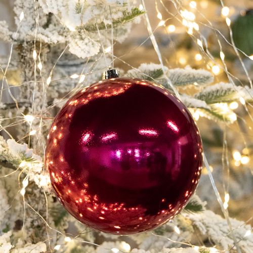 Produkt Bombka choinkowa plastikowa duża różowa Ø14cm