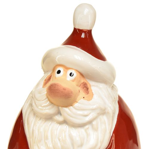 Produkt Figurka Świętego Mikołaja w kolorze czerwonym 13 cm - idealna dekoracja świąteczna zapewniająca świąteczną atmosferę - 2 sztuki