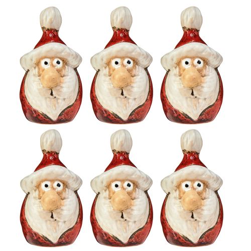 Produkt Figurka ceramiczna Świętego Mikołaja, czerwona, 7cm – Świąteczna dekoracja świąteczna – 6 szt