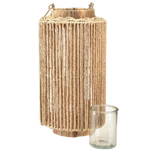 Produkt Latarnia z rafii z uchwytem z naturalnego włókna na świecę LED Ø19cm W36cm