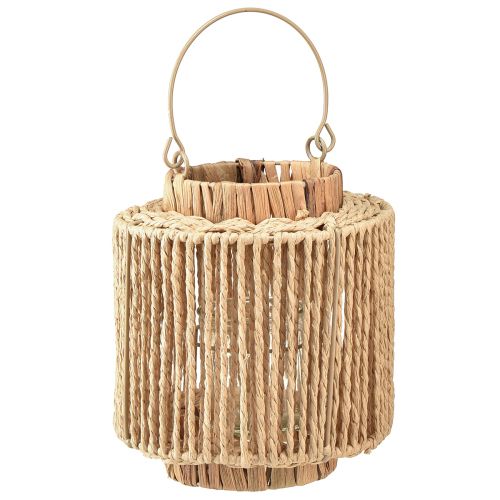 Produkt Latarnia z rafii z uchwytem z naturalnego włókna metalowego Ø19cm W21cm