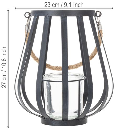 Produkt Latarnia metalowa ze szkłem, antracyt, Ø23cm, wys.27cm