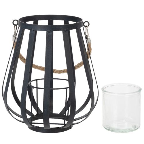 Produkt Latarnia metalowa ze szkłem, antracyt, Ø23cm, wys.27cm