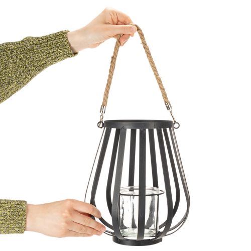 Produkt Latarnia metalowa ze szkłem, antracyt, Ø23cm, wys.27cm