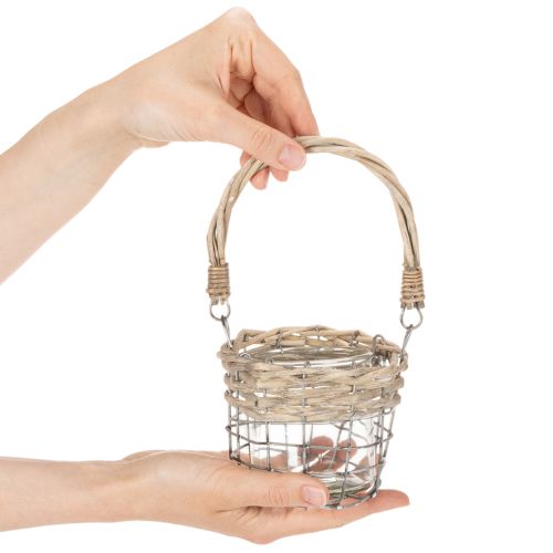 Podgrzewacz, szkło, metal, wierzba, Ø10,5cm, 3 sztuki | Floristik24.pl