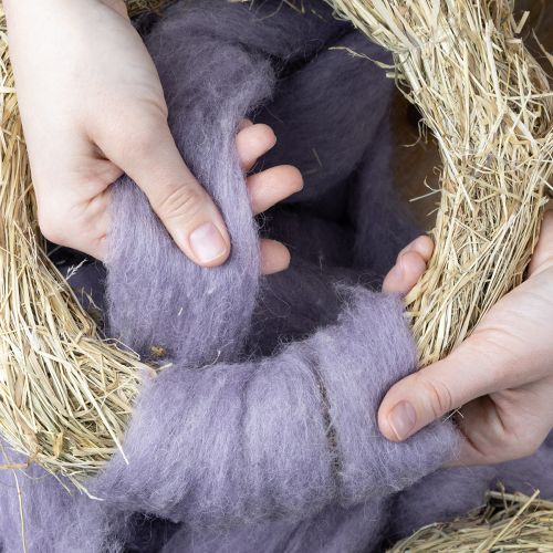 Produkt Sznurek wełniany, jasnofioletowa wstążka wełniana, 10m wełna dekoracyjna do florystyki i rękodzieła