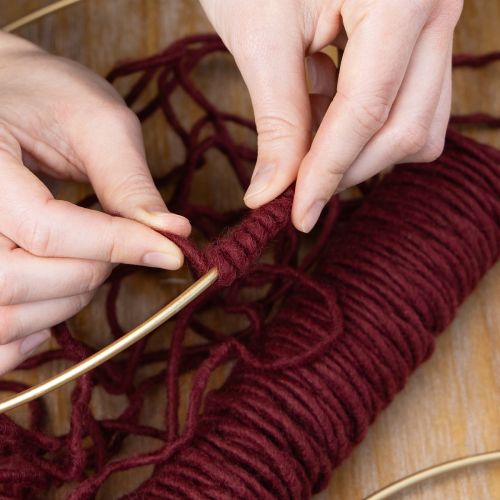 Produkt Nić do knotów, sznurek wełniany, Bordeaux, sznurek 55 m, florystyka, rękodzieło, majsterkowanie