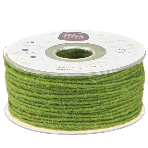 Floristik24 Knot sznurek wełniany sznurek filcowy zielony mech 3mm 100m