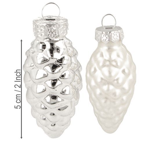 Produkt Szyszki mix ze szkła srebrnego 5cm 14 szt.