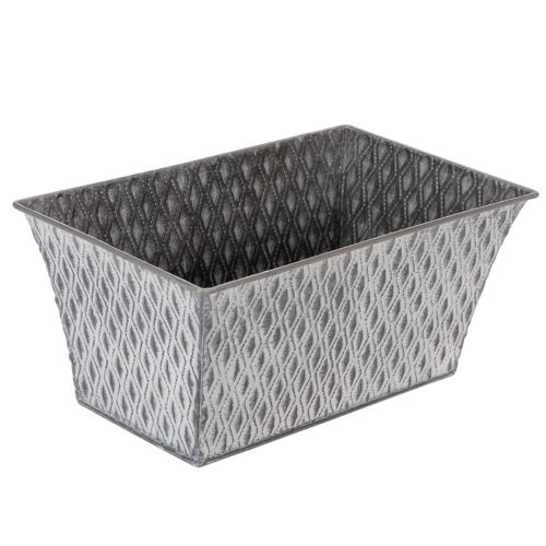 Miska cynkowa z wzorem diamentowym, 26 cm x 15,5 cm kupić | Floristik24.pl