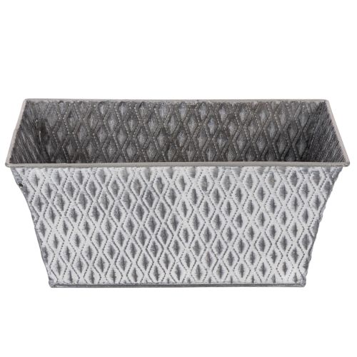 Miska cynkowa z wzorem diamentowym, 26 cm x 15,5 cm | Floristik24.pl