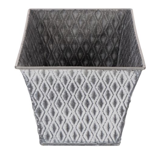 Miska cynkowa z wzorem diamentowym, 26 cm x 15,5 cm | Floristik24.pl