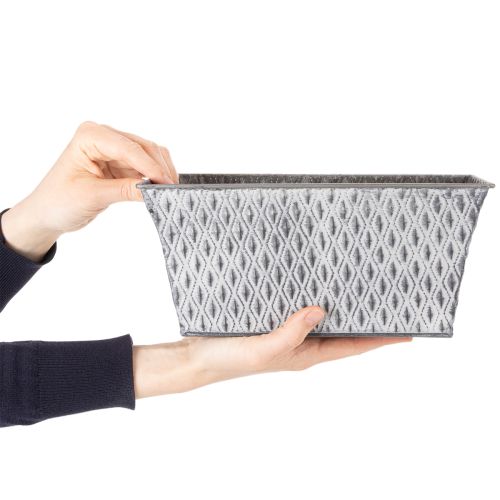 Miska cynkowa z wzorem diamentowym, 26 cm x 15,5 cm | Floristik24.pl