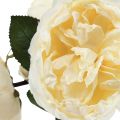 Floristik24 Sztuczne róże jak prawdziwe kremowe sztuczne kwiaty 48cm 3szt