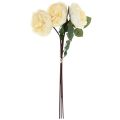 Floristik24 Sztuczne róże jak prawdziwe kremowe sztuczne kwiaty 48cm 3szt