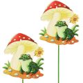 Floristik24 Wtyki ozdobne drewniane wtyki kwiatowe dekoracja żabka 6,5cm 18szt