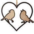 Floristik24 Wisząca dekoracja serce z ptakami dekoracja do zawieszenia 12cm 4szt