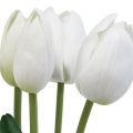 Floristik24 Białe tulipany Dekoracja Prawdziwy dotyk Sztuczne kwiaty Wiosna 49cm 5szt