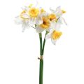 Floristik24 Sztuczne żonkile Białe jedwabne kwiaty Żonkile 40cm 3szt