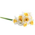 Floristik24 Sztuczne żonkile Białe jedwabne kwiaty Żonkile 40cm 3szt