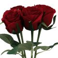 Floristik24 Sztuczne Róże Czerwone Sztuczne Róże Jedwabne Kwiaty Czerwone 50cm 4szt