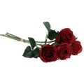 Floristik24 Sztuczne Róże Czerwone Sztuczne Róże Jedwabne Kwiaty Czerwone 50cm 4szt