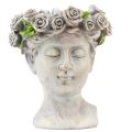 Floristik24 Twarz doniczki, popiersie damskie, głowa rośliny o wyglądzie betonu, wys. 18 cm