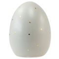 Floristik24 Ceramiczna dekoracja jajek wielkanocnych szare złoto w kropki 8,5cm 3szt
