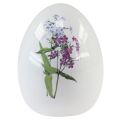 Floristik24 Ceramiczna dekoracja jajek wielkanocnych z dekoracją kwiatową 12cm 3szt