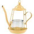 Floristik24 Świecznik na tealighty, szklana latarnia, czajniczek, pomarańczowy Ø13cm 22cm