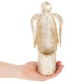 Świecznik anioł figurka złota dekoracja świąteczna 27cm | Floristik24.pl