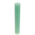Floristik24 Świece zielone, duże świece w jednolitym kolorze, 50x300mm, 4 sztuki