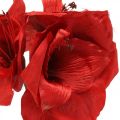 Floristik24 Amarylis czerwony sztuczny jedwabny kwiat z trzema kwiatami wys.40cm
