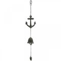 Floristik24 Wieszak dzwon kotwiczny, dzwonek wietrzny z dekoracją morską, żeliwo L47,5 cm