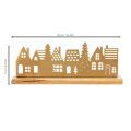 Dekoracja adwentowa sylwetka domu na drewnianej podstawie 29cm | Floristik24.pl