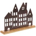 Floristik24 Dekoracja domu w rzędzie, metalowa z drewnianą podstawą, 30 cm