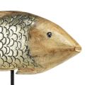 Floristik24 Drewniana ryba z metalową dekoracją Ozdoba rybna 35x7x29,5cm