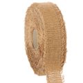 Floristik24 Wstążka bawełniana dekoracyjna, styl rustykalny, z frędzlami, 40 mm, 30 m