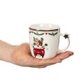 Kubek ceramiczny z motywem świątecznym, samochodem i prezentami, 9 cm | Floristik24.pl