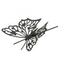 Floristik24 Wtyczka metalowa motylek czarna 10,5×8/44cm 3szt