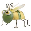 Floristik24 Figura ogrodowa pszczoła, figura dekoracyjna metalowa owad wys. 9,5 cm zielono-żółta