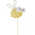 Floristik24 Pszczoła jako wtyczka, wiosna, dekoracja ogrodowa, metalowa pszczoła żółta, biała L54cm 3szt