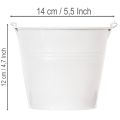 Wiadra blaszane białe Ø14cm H12cm 6 szt. | Floristik24.pl