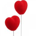 Floristik24 Wtyczka kwiatowa deco serce czerwona wtyczka serce 6x6cm wys.26cm 18 sztuk